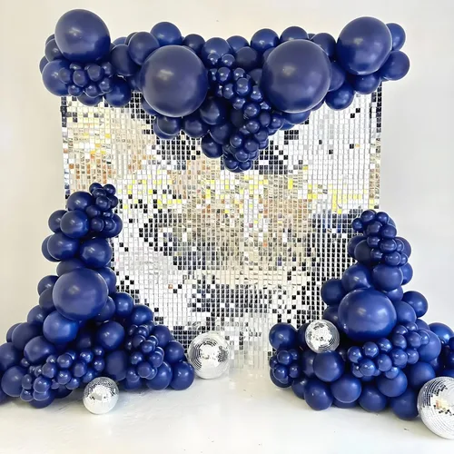 Miniatura 7 de Globos Azul Marino de 12 pulgadas, Globos de Látex Azul Marino 50 piezas Globos de Fiesta para Graduación Boda Fiesta de Cumpleaños Decoraciones