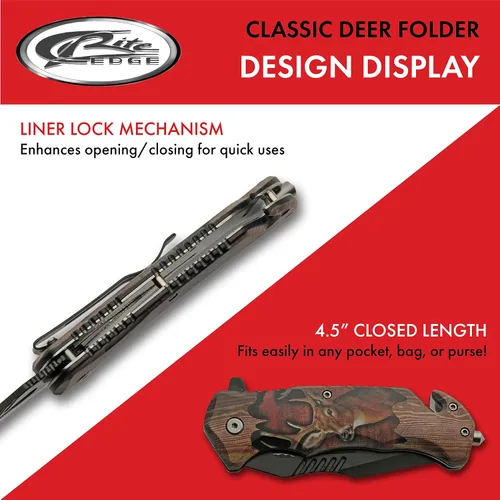 Miniatura 4 de SZCO Cuchillo plegable de 4.75 pulgadas, cuchillo de bolsillo con cortador de cinturón de seguridad y rompedor de vidrio, mango de estampado