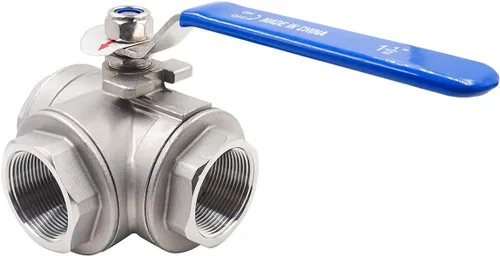 Miniatura 7 de Válvula de 3 vías, válvula de bola de 3 vías con rosca NPT 1 hembra, válvula de puerto L de acero inoxidable para tanque de agua, línea de agua
