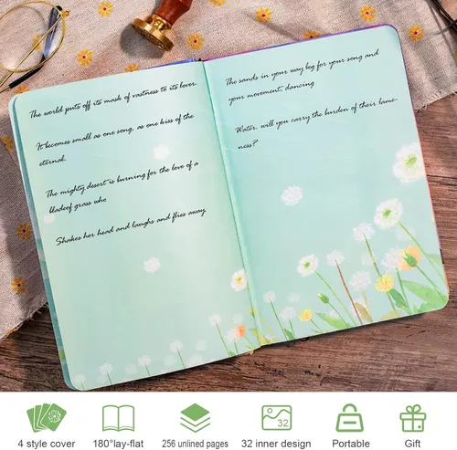 Miniatura 4 de Asten - Diario en Blanco Colorido, Cuaderno de Diario para Escribir para Mujeres, Cuaderno Personal de Tapa Dura para Escribir para Mujeres, Diario
