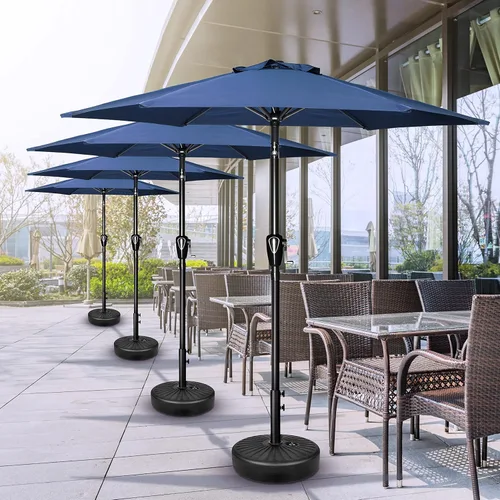 Miniatura 7 de Simple Deluxe sombrilla de patio de 7.5 pies, sombrilla de mesa para exteriores, sombrilla de jardín con botón de inclinación/manivela, 6 varillas