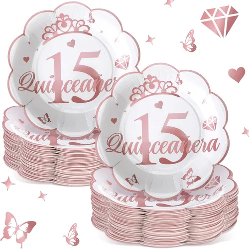 Miniatura 9 de 100 platos de papel florales azules, desechables, para bebé, despedida de soltera, suministros de fiesta, platos de postre florales, bandeja