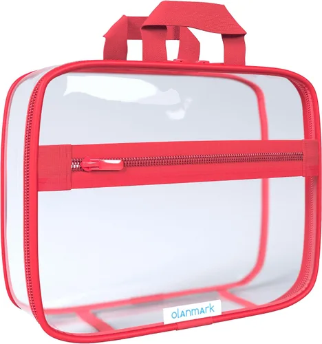 Miniatura 8 de Olanmark Neceser transparente - Bolsa de maquillaje de PVC - Estuche de viaje grande transparente para cosméticos - Cubo de embalaje transparente