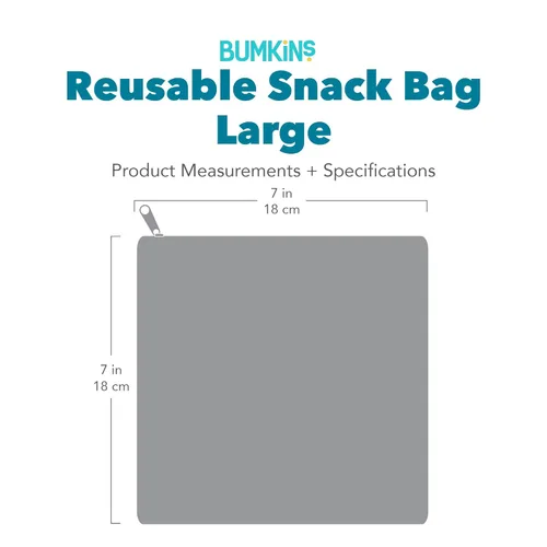 Miniatura 7 de Bumkins Bolsas reutilizables para sándwiches y aperitivos, para el almuerzo escolar de niños y para adultos, tela lavable, bolsa de tela impermeable