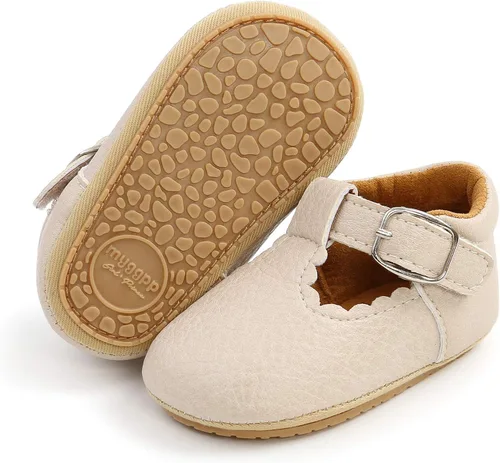 Miniatura 25 de RVROVIC Mocasines de princesa para bebé, zapatos brillantes de Mary Jane, zapatos de cuna de suela suave y ligera de primera calidad, zapatos