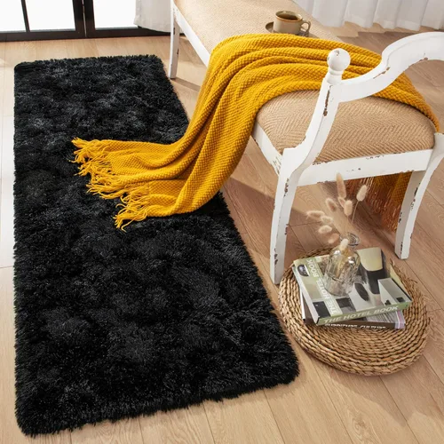 Miniatura 40 de Alfombra Corredor Suave de Pelo Largo para Dormitorio, 2 x 6 pies, alfombras esponjosas con parte inferior antideslizante para pasillo, junto a