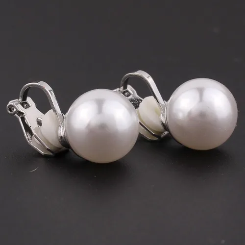 Miniatura 4 de Niza miel Briadl boda clip pendientes sin perforar plataoro plateado encanto joyería pendientes de perlas