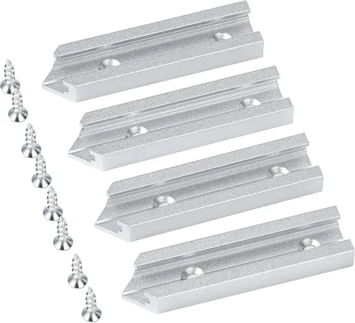 Miniatura 2 de T Track Kit de intersección de 3 pulgadas con tornillos para madera, perfil de doble corte con orificios de montaje preperforados, carpintería