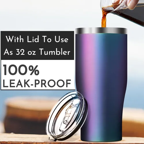 Miniatura 3 de Funda universal para café helado - Funda aislante reutilizable de acero inoxidable de doble pared mejorada para bebidas frías, se ajusta a tazas