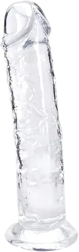 Consolador pequeño de 7 pulgadas realista, juguete sexual suave y realista para principiantes, pene delgado transparente con fuerte ventosa para