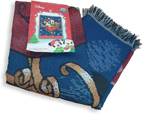 Miniatura 4 de Disney Mickey Mouse, cobija tejida con diseño de "Sleigh Ride", 48 x 60 pulgadas, multicolor Paseo en trineo