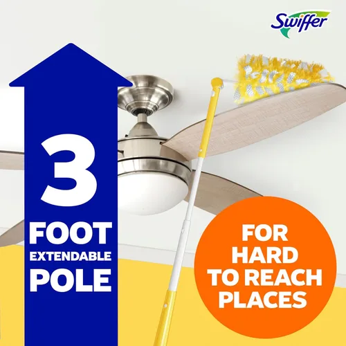 Miniatura 5 de Swiffer Plumero de Alta Resistencia Kit de inicio con mango extensible de 3 pies y 3 recambios
