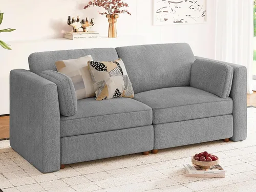 Miniatura 53 de Sofá biplaza extragrande de 83.5 pulgadas, sofás para sala de estar, sofá nube de felpilla de asiento profundo, sofá modular seccional, funda