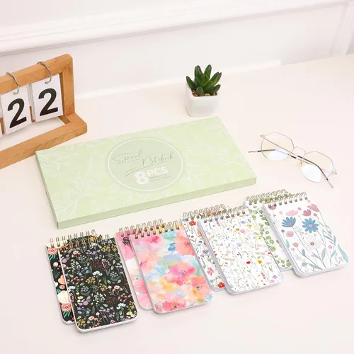 Miniatura 3 de SKYDUE Small Notebooks，Pocket Notepads with Aesthetic Covers, Mini Spiral Notebook with Lined Pages Nursing School Essentials, Set Of 8