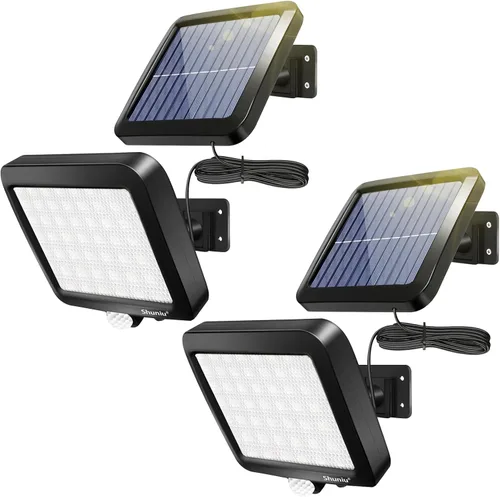 Miniatura 8 de Luces solares para pared exterior con sensor de movimiento, 56 LED ultra brillantes IP65 impermeables Luz solar separable para porche, cable de 16.4