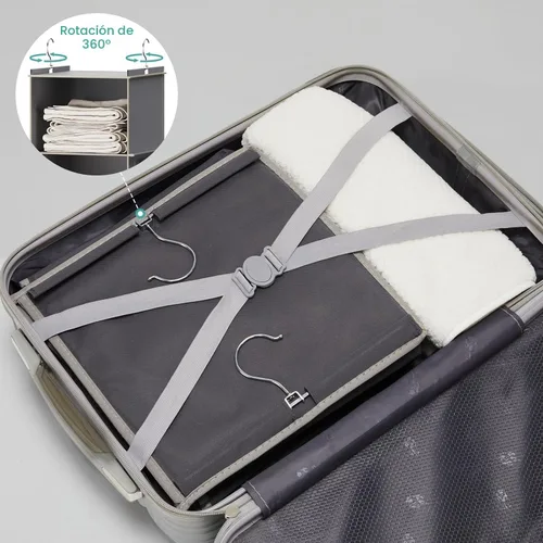 Miniatura 6 de YOUDENOVA - Organizadores y almacenamiento colgante para el clóset, 6 estantes de almacenamiento colgantes para clóset, gris