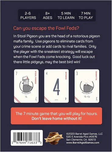 Miniatura 4 de Barrel Aged Games: Stool Pigeon Juego de cartas de mafia táctica de paloma para horas de diversión Edades de 8 años en adelante 2-6 jugadores