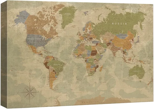 Miniatura 27 de wall26 - Cuadro en lienzo para pared, bandera americana sobre mapa de Estados Unidos en panel de madera, ilustraciones culturales de arquitectura