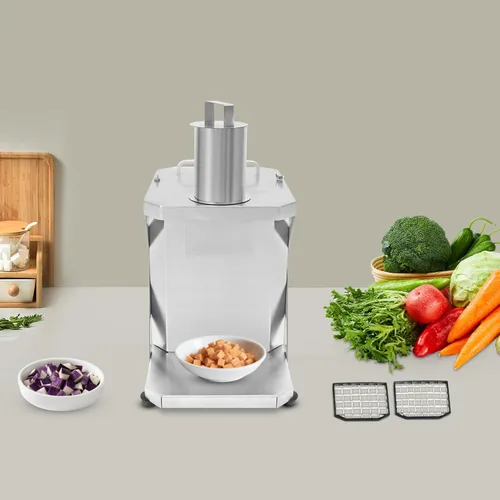 Miniatura 3 de Picador automático de verduras, cortador eléctrico de frutas, máquina cortadora de verduras y frutas de acero inoxidable de 110 V para uso comercial