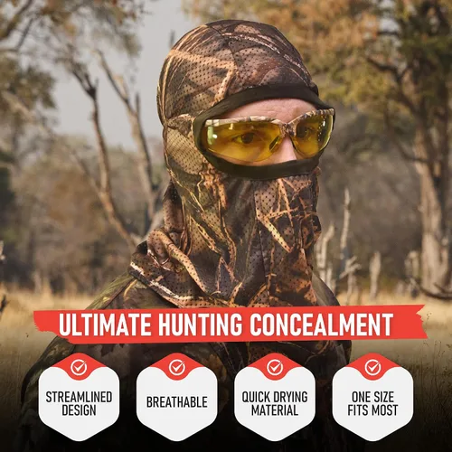 Miniatura 2 de Máscara facial de caza ligera, camuflaje para pavo, arco, ciervo, pato, ganso, coyote, equipo de camuflaje para hombres, malla transpirable