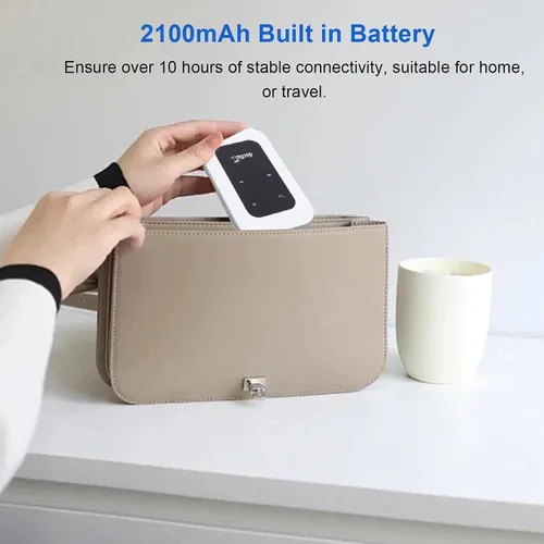 Miniatura 5 de Goshyda Enrutador WiFi móvil 4G LTE desbloqueado con ranura para tarjeta SIM, dispositivo de punto de acceso portátil de 300 Mbps para viajes, mini