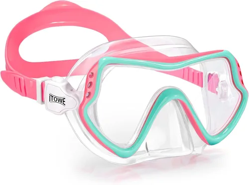 Gafas de natación para niños con cubierta de nariz para jóvenes de 8 a 15 años, antivaho HD Visión Gafas de piscina gafas de natación de agua Rosa