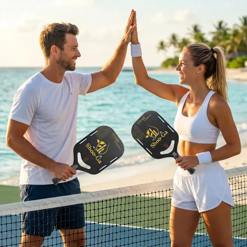 Miniatura 3 de Paletas aerodinámicas de fibra de carbono para pickleball (juego de 2) con superficie esmerilada ProSpin+ Nextgen y núcleo de polímero de panal
