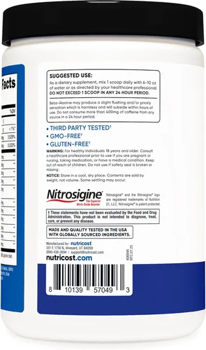 Miniatura 4 de Nutricost Complejo pre-entrenamiento pre-C con creatina (frambuesa azul 30 porciones) polvo - Boost Fintess Rutinas, 15.87 oz
