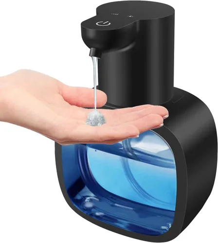Dispensador Automático de Jabón Líquido con Capacidad de 500ml / 17oz, Dispensador de Jabón Sin Tocar con Ajuste de 4 Niveles, Recargable, Montado