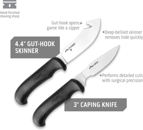 Miniatura 5 de Outdoor Edge Procesador de juegos, PR-1, kit completo de cuchillos de caza de 12 piezas para procesar juegos grandes, cuchillas afiladas de acero