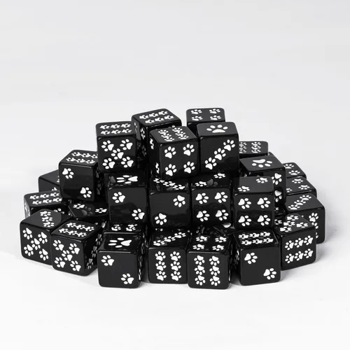 Miniatura 9 de Juego de 10 dados D6 de 16 mm, juego de dados blancos de 6 lados para juegos de mesa RPG A-white