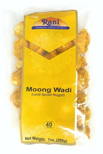 Rani Moong Wadi (Vadi), pepita con especias de lentejas/trozos de 7 onzas (7.05 oz) ~ Alto en proteínas, totalmente natural | Vegano | Sin colores |