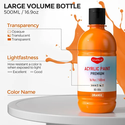 Miniatura 3 de Smallbudi Juego de pintura acrílica a granel de 25 colores, 16.9 onzas (16.9 fl oz), kit de pintura acrílica no tóxica grande para pintar fiestas