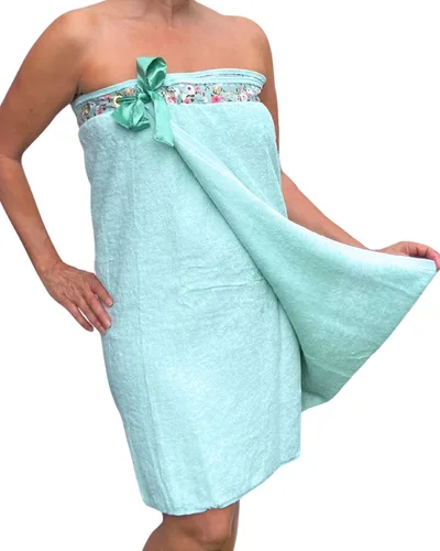 Miniatura 17 de UWRAPT Toalla para mujer, cierre de lazo, sin ganchos ni broches, 100% algodón, absorbente para spa, ducha, baño, piscina