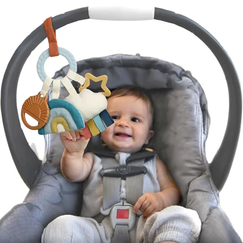 Miniatura 9 de Itzy Ritzy Juguete de Actividad para la Dentición - Juguete de Dentición Infantil Bitzy Busy Ring con Anillo Trenzado y Juguetes Colgantes, Incluye