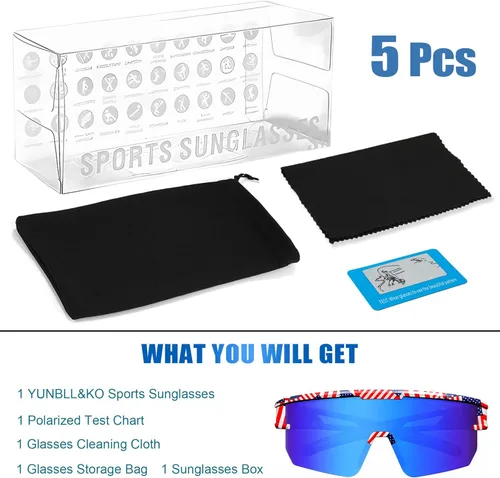 Miniatura 7 de YUNBLL&KO Gafas de sol polarizadas deportivas para hombres y mujeres, protección UV400, para niños, jóvenes, béisbol, para ciclismo, softbol y correr