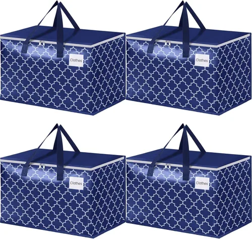 Miniatura 10 de Fabspace Bolsas de mudanza, suministros de mudanza extragrandes, bolsas de almacenamiento resistentes, bolsas de embalaje con cremalleras y asas