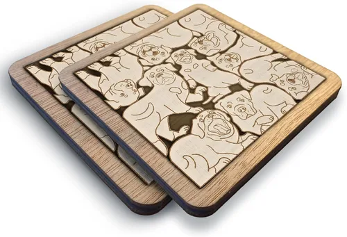 Miniatura 21 de 02 Posavasos de Perro Beagle - Juego de Posavasos de Madera con Rompecabezas de Perro Beagle - Posavasos Entrelazados tipo Rompecabezas con Diseño