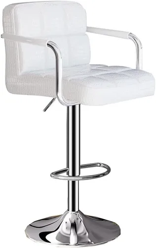 Miniatura 21 de GIZNXBA Taburetes de bar giratorios de cuero para taburete de cocina, taburetes de bar de altura ajustable con respaldo silla de comedor con / Beige