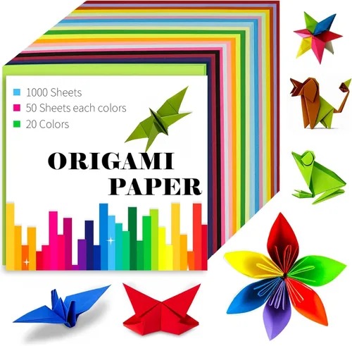 Miniatura 10 de 200 hojas de papel de origami amarillo limón, color de doble cara de 6 x 6 pulgadas, kit para niños, kit de papel de color, regalos para Naranja