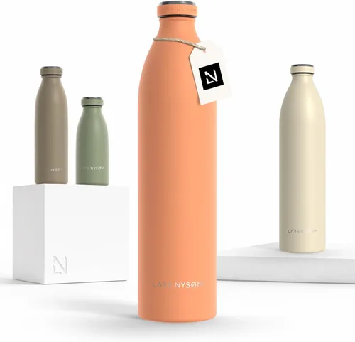 Miniatura 8 de LARS NYSØM Botella de agua XL de acero inoxidable aislada 12oz 17oz 25oz 34oz 51oz Botella térmica aislada para bebidas calientes y frías Azul