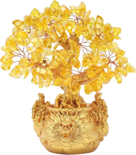 Miniatura 14 de Árbol de dinero de Feng Shui para oficina, mesa de hogar, decoración de Feng Shui, árbol de dinero de cristal para riqueza y buena suerte