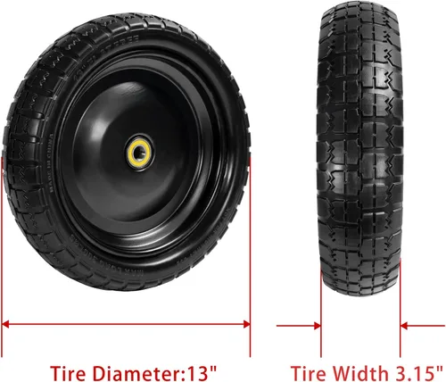 Miniatura 2 de Parts Camp para carritos Gorila Ruedas de 13 pulgadas, neumáticos de repuesto para carritos Gorila de 4.00-6, neumático y rueda sólidos sin