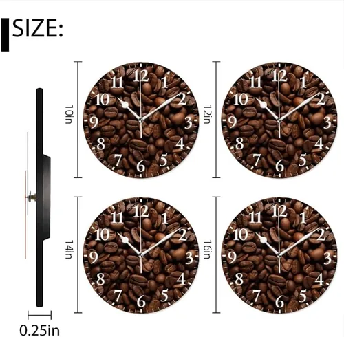 Miniatura 7 de Relojes de pared silenciosos sin tictac con movimiento de cuarzo, reloj analógico a pilas decorativo para el hogar, póster de fondo de textura de H16