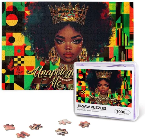 Miniatura 24 de Rompecabezas de 500 piezas para mujeres afronegras para adultos, Biblia América, mujer africana, fiesta, arte y baile, citas inspiradoras