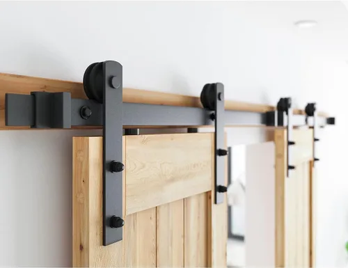 Miniatura 5 de Gancho para puerta Smartstandard deslizante, para puertas de graneros, con forma de "I", color negro, negro