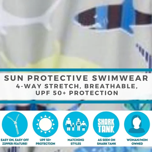 Miniatura 7 de SwimZip - Traje de baño de manga larga para niño, con protección UPF 50+