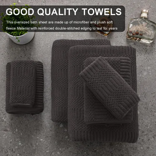 Miniatura 7 de Ferdilan Juego de 4 toallas de baño de gran tamaño de 35 x 70 pulgadas, toallas de baño extra grandes y suaves de 600 GSM, toallas de secado rápido