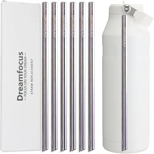 Miniatura 9 de Dreamfocus Pajitas de metal reutilizables de acero inoxidable de repuesto para Stanley IceFlow Aerolight Flip Straw 2.0 botella de 16 onzas, paquete