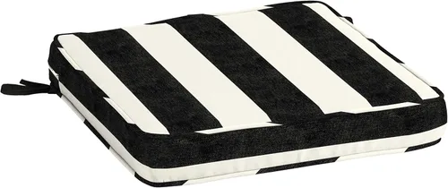Miniatura 12 de Arden Selections ProFoam Performance Outdoor Seat Cushion 20 x 20, Onyx Black Cabana Stripe (Pack of 4)